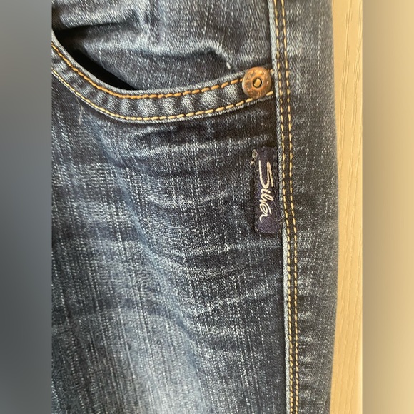 Silver Jeans Aiko Slim Bootcut Men's Stretch Medium wash denim distressed - Picture 3 of 11